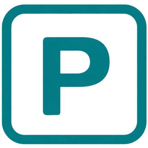 Minimalist teal parking sign icon